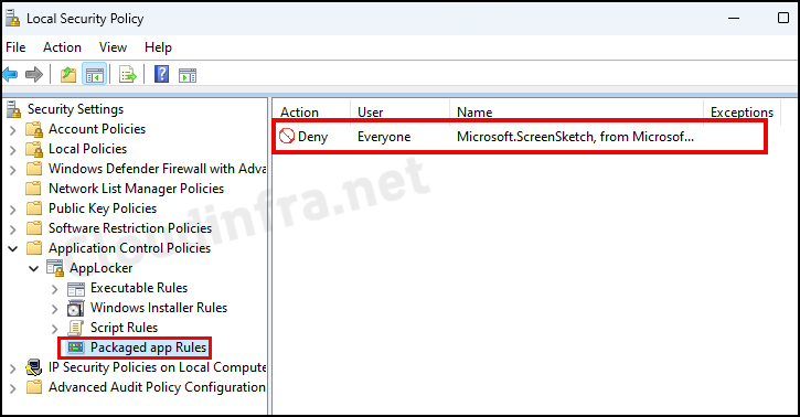 Disable Snipping tool Using Applocker