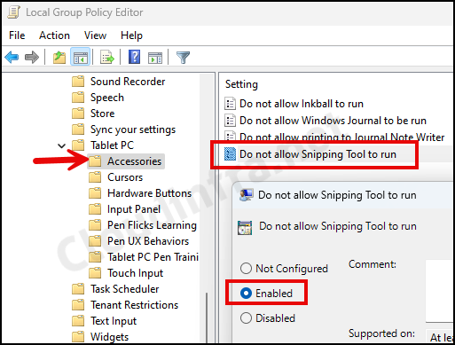 Disable Snipping tool Using Group Policy