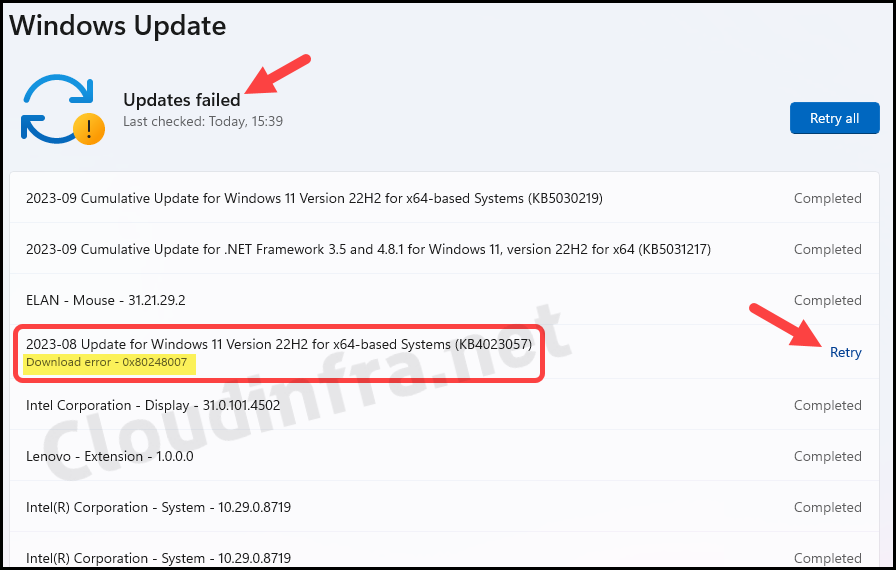 How to fix Windows update error 0x80248007
