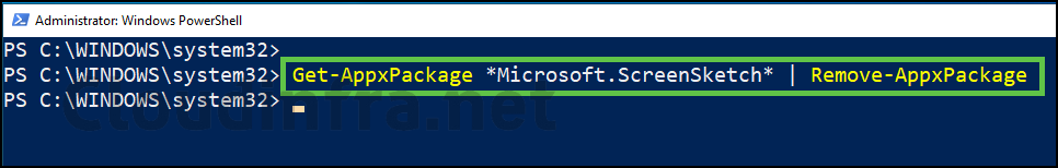 Uninstall Snipping tool using Powershell