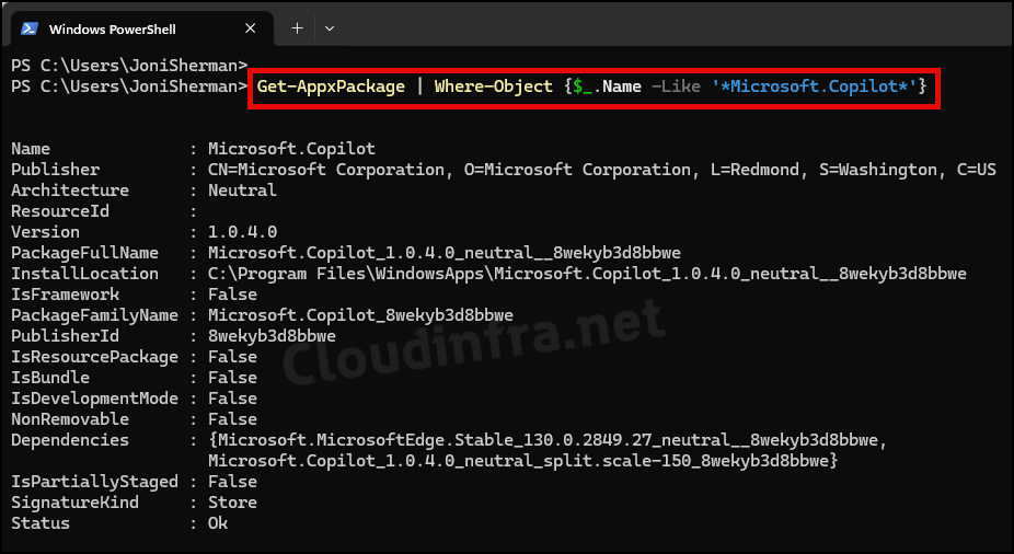 Uninstall Copilot app using Powershell  