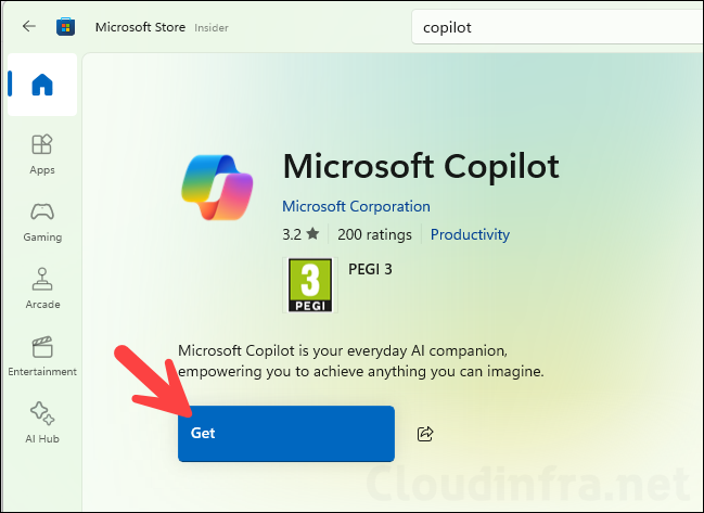 Install Copilot from MS Store