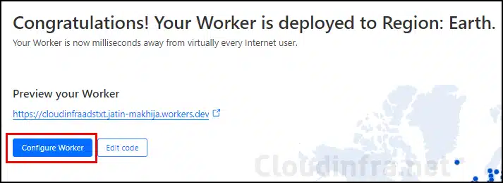 Click on 'Configure Worker' button