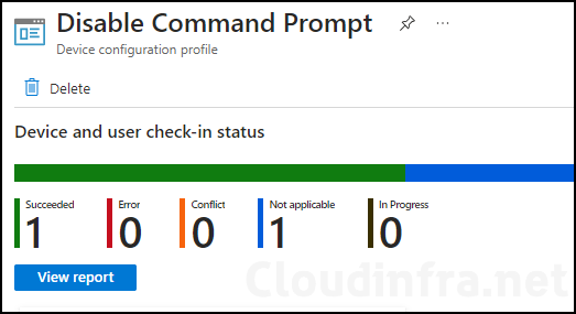 Monitoring device configuration profile on Intune admin center