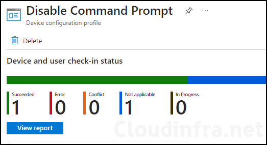 Monitoring command prompt block policy intune