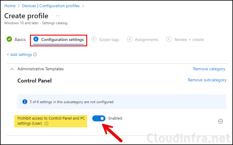 Block access to Control panel and PC Settings using Intune