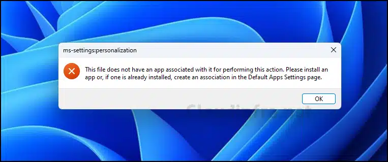Error when making changes on Windows 10/11