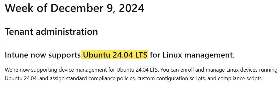 Ubuntu 24.04 Support Intune Linux