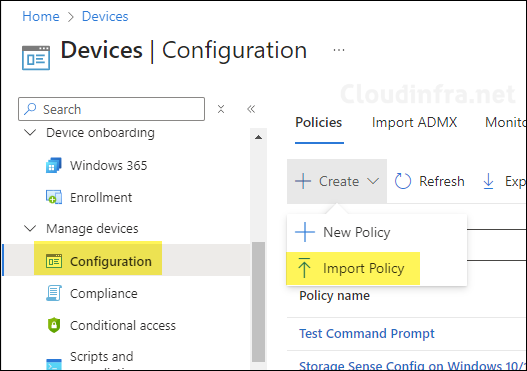 Import Settings Catalog Policy