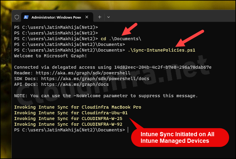 Invoke Intune sync on All Intune Managed Devices using Powershell