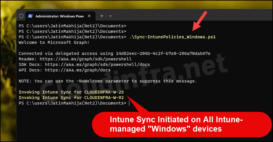 Invoke Intune Sync on All Intune-managed "Windows" Devices