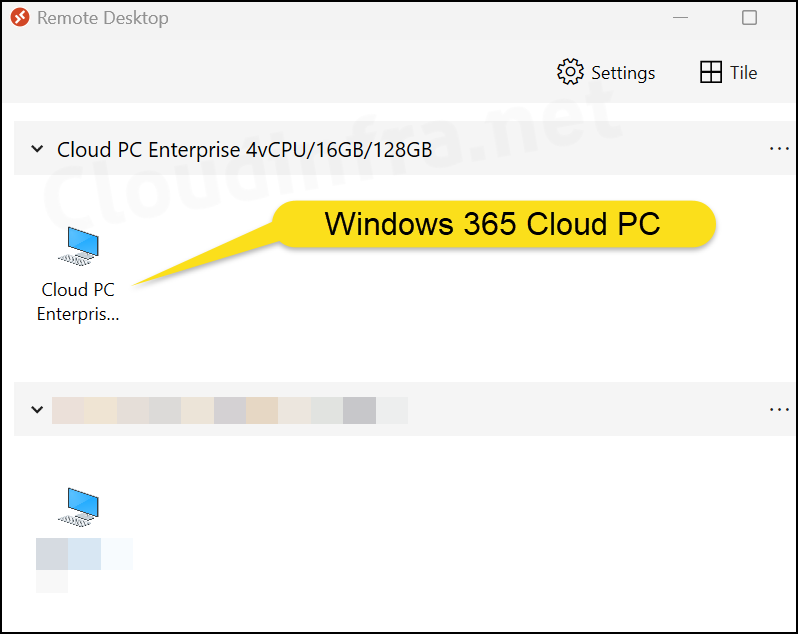 Access Windows 365 Cloud PC using Microsoft Remote Desktop Client