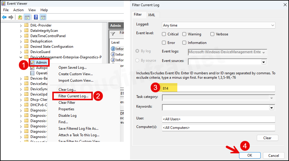Confirm the Idle Session Limit Intune Policy Deployment Using Windows Event Logs