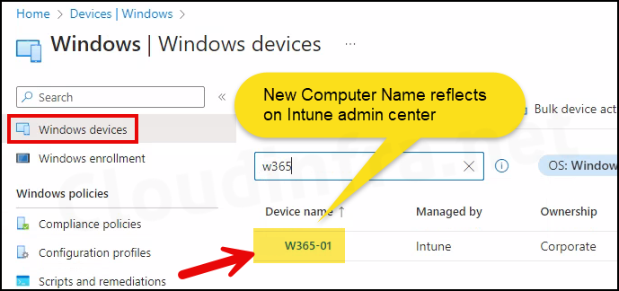 Rename Cloud PC Computer name using Windows Settings App