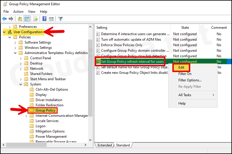 Modify Group Policy Refresh Interval for User Configuration Settings