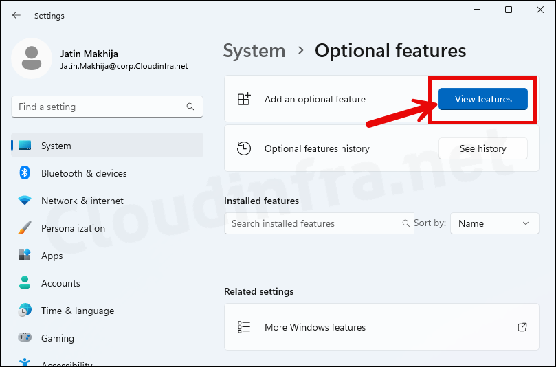 Use Optional Features to Install RSAT