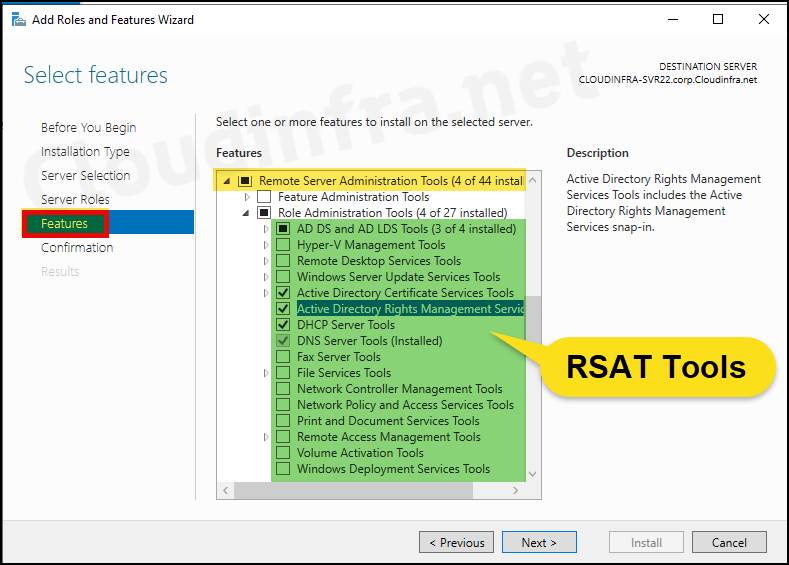 Install RSAT Tools on Windows Server 2016/2019/2022
