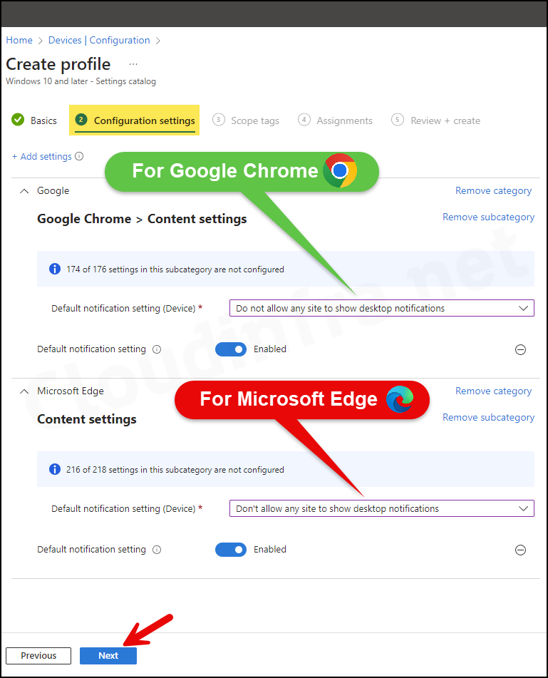 Disable Browser Notifications using Intune for Chrome/Microsoft Edge