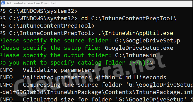 Create Intunewin file for google drive for desktop app