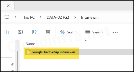 Intunewin file has been created successfully 