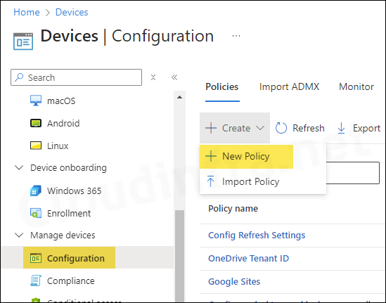 Create Intune configuration profile for Storage Sense