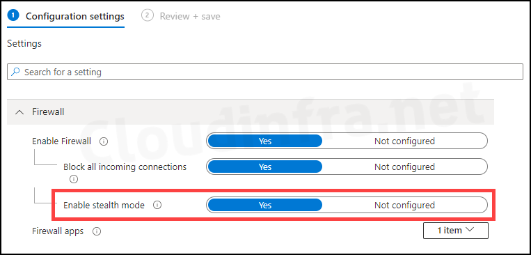 Configure Stealth mode setting