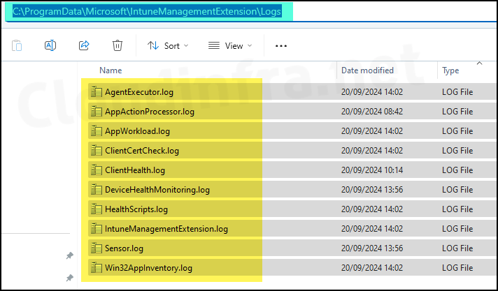 Finding Intune Management Extension logs