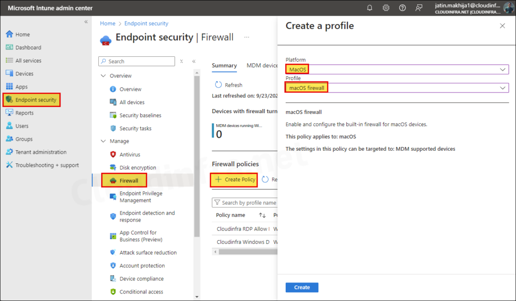 Enable macOS Firewall using Endpoint Security Profile