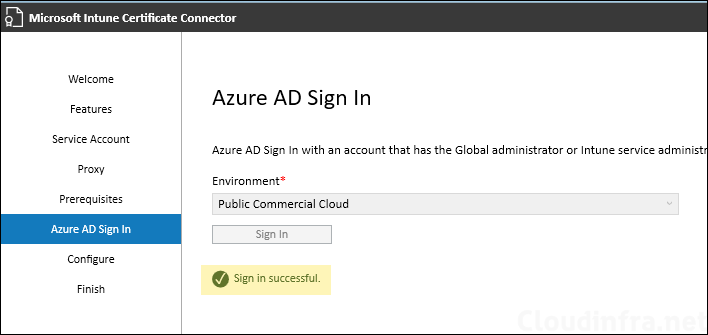 Sign in to Public Commercial cloud