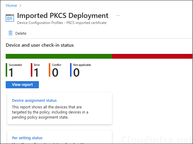 Imported PKCS Certificate Deployment Monitoring