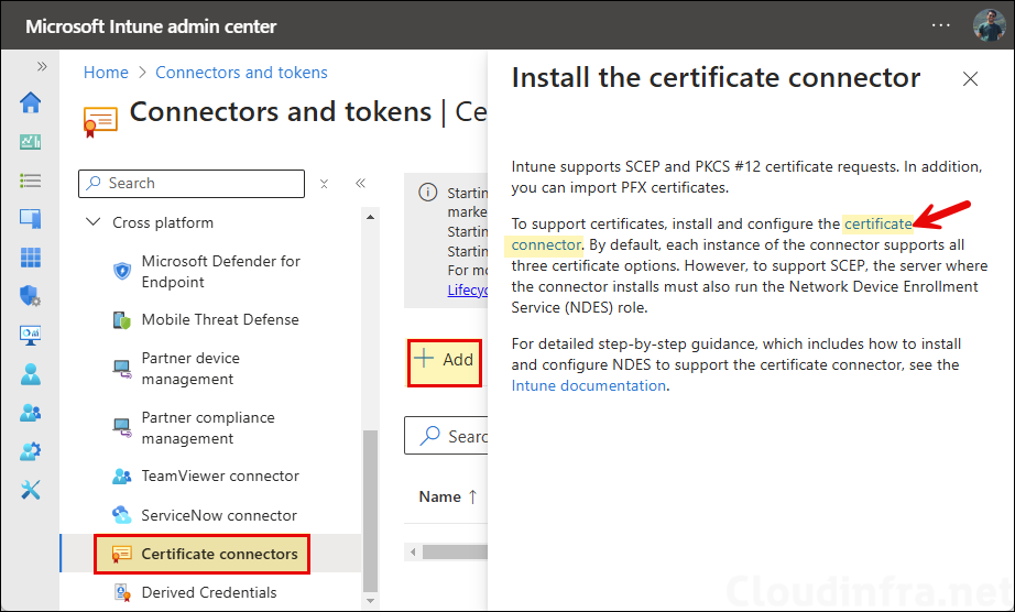 Download and Install Intune Certificate Connector