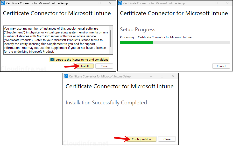 Install Intune certificate connector software