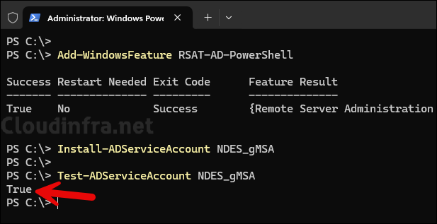 Install Group Managed service account on NDES server