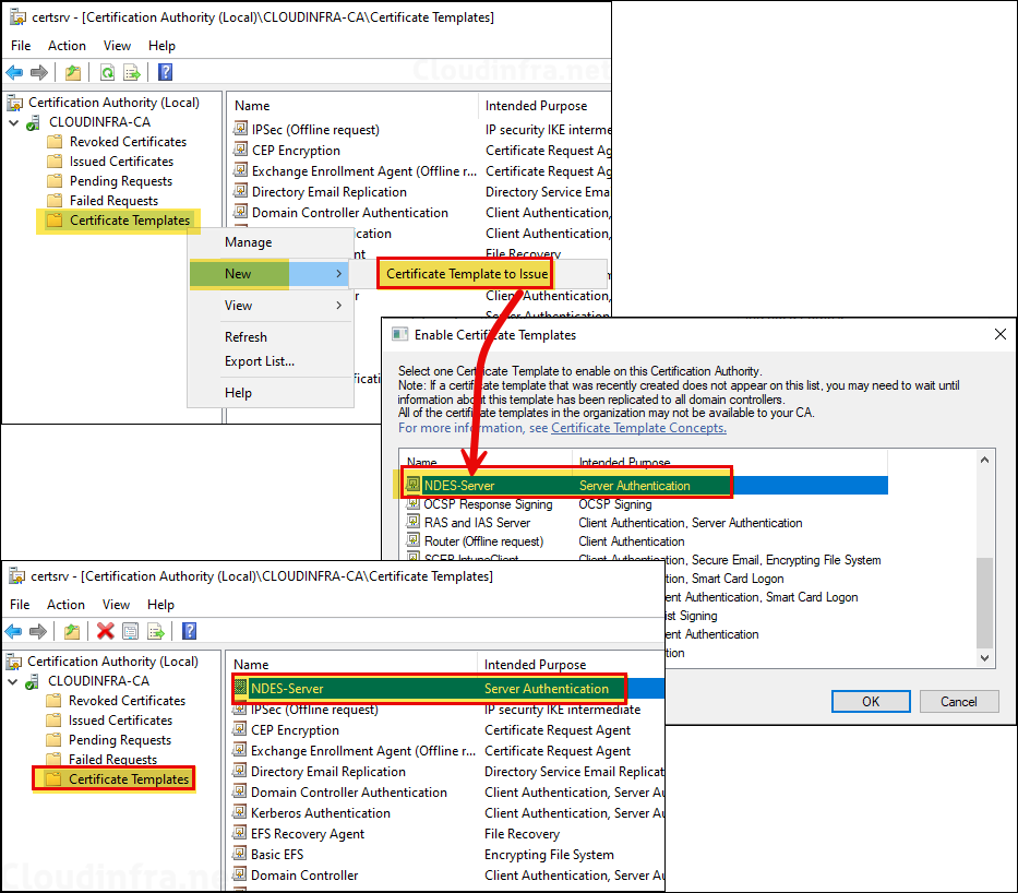 Issue NDES-Server certificate template