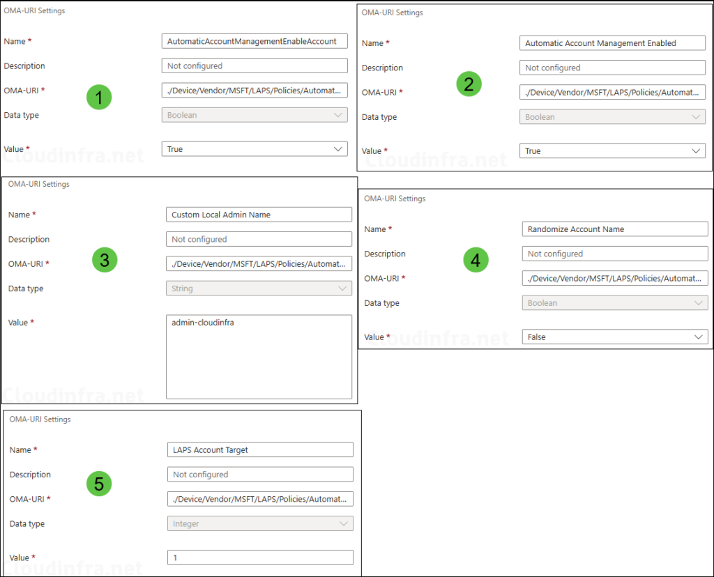 OMA-URI for Automatic account management LAPS