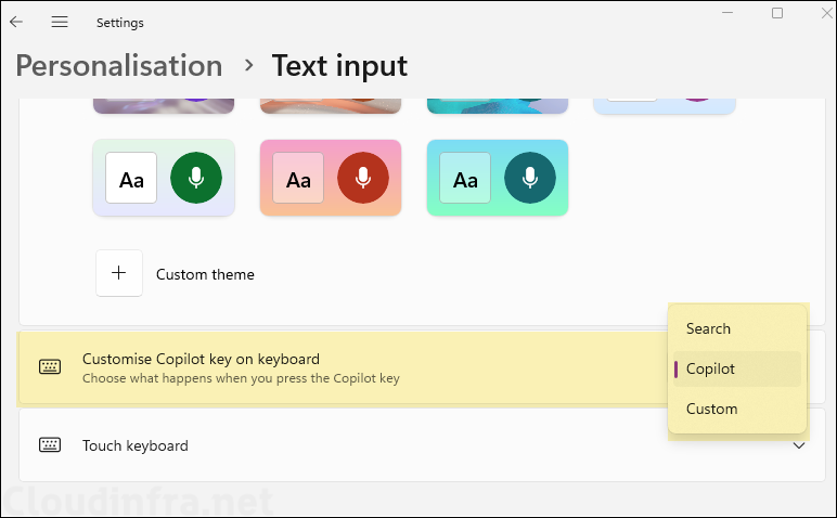 Copilot Hardware Key in Windows 11 Settings App