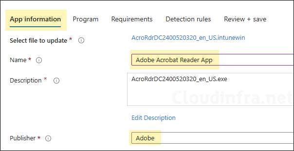 Create Win32 App deployment for Adobe Acrobat Reader