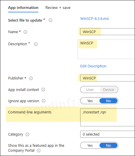 Deploy WinSCP using .MSI Installer File App Information