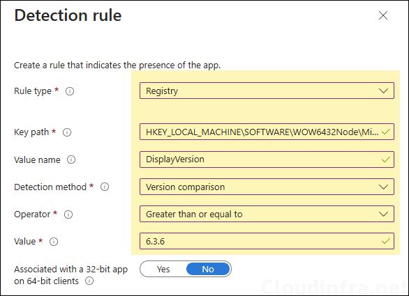 Registry Detection rule for WinSCP app deployment using Intune