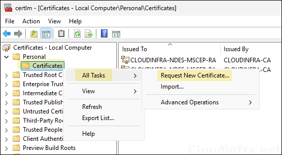 Requesting NDES Server Certificate