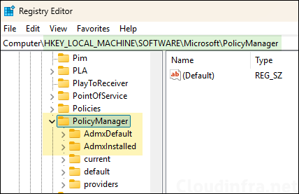 HKEY_LOCAL_MACHINE\SOFTWARE\Microsoft\PolicyManager