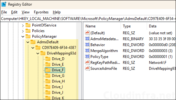 HKEY_LOCAL_MACHINE\SOFTWARE\Microsoft\PolicyManager\AdmxDefault