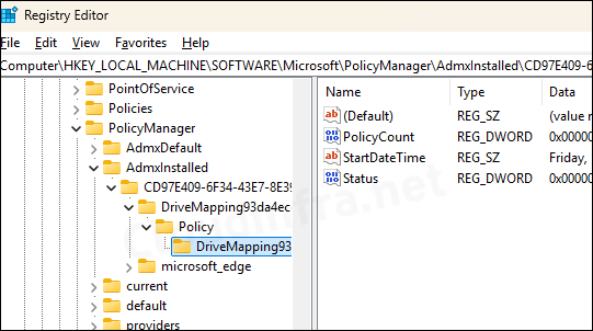 HKEY_LOCAL_MACHINE\SOFTWARE\Microsoft\PolicyManager\AdmxInstalled