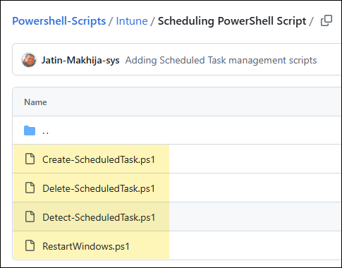 Download PowerShell scripts for creating scheduled task