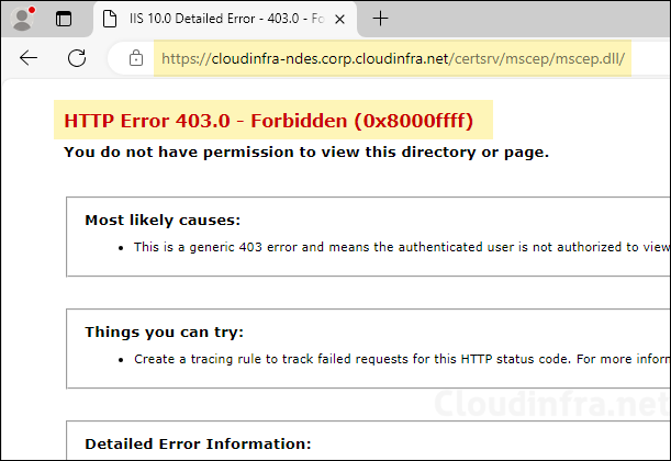 HTTP Error 403.0 - Forbidden (0x8000ffff)