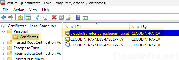 NDES server certificate