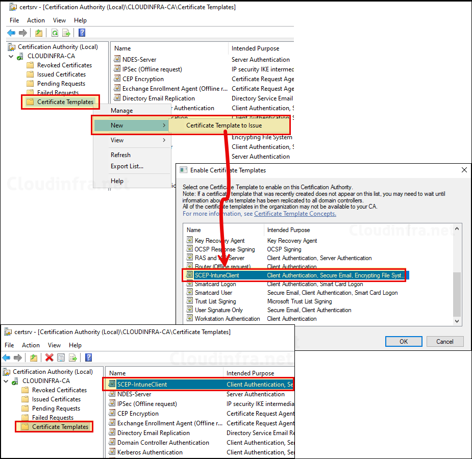 Issue Scep template on CA Server