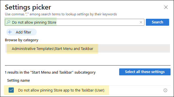 Remove/Unpin Microsoft Store from Taskbar Intune Policy