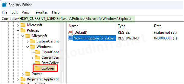 Remove/Unpin Microsoft Store App from Taskbar using Registry