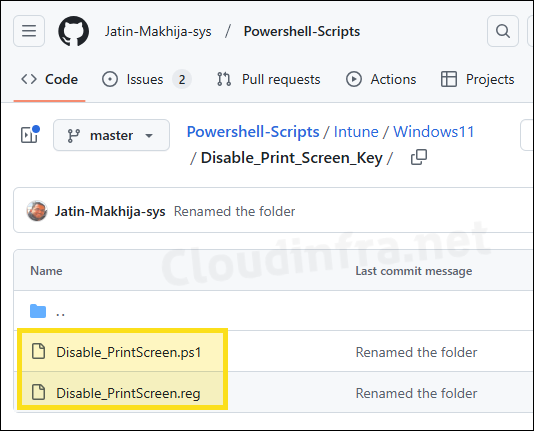 Download PowerShell Script and a Reg File to disable Print Screen key